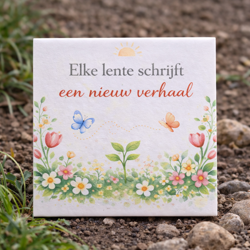 Tegeltje - Elke lente schrijft een nieuw verhaal