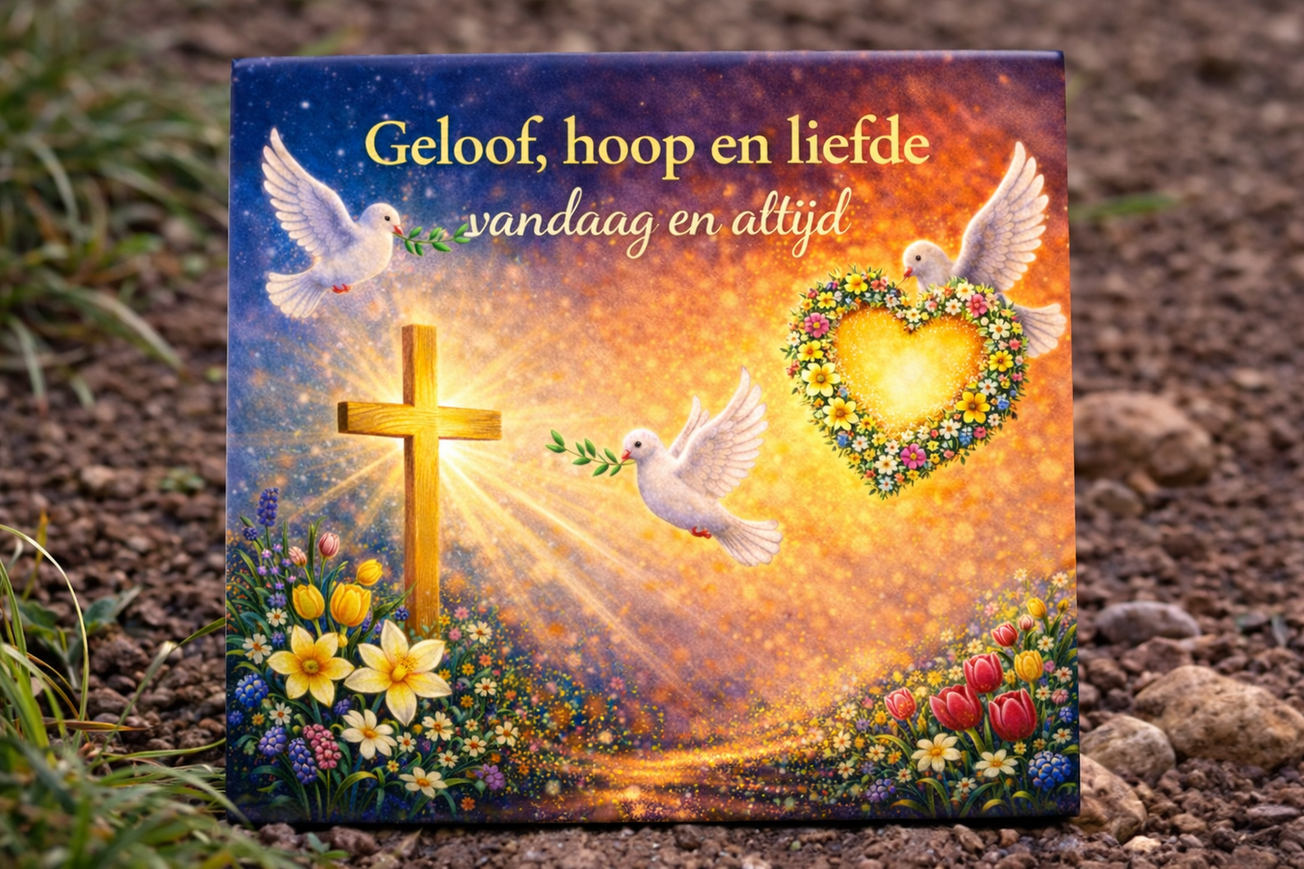 Tegeltje - Geloof, Hoop en Liefde vandaag en altijd