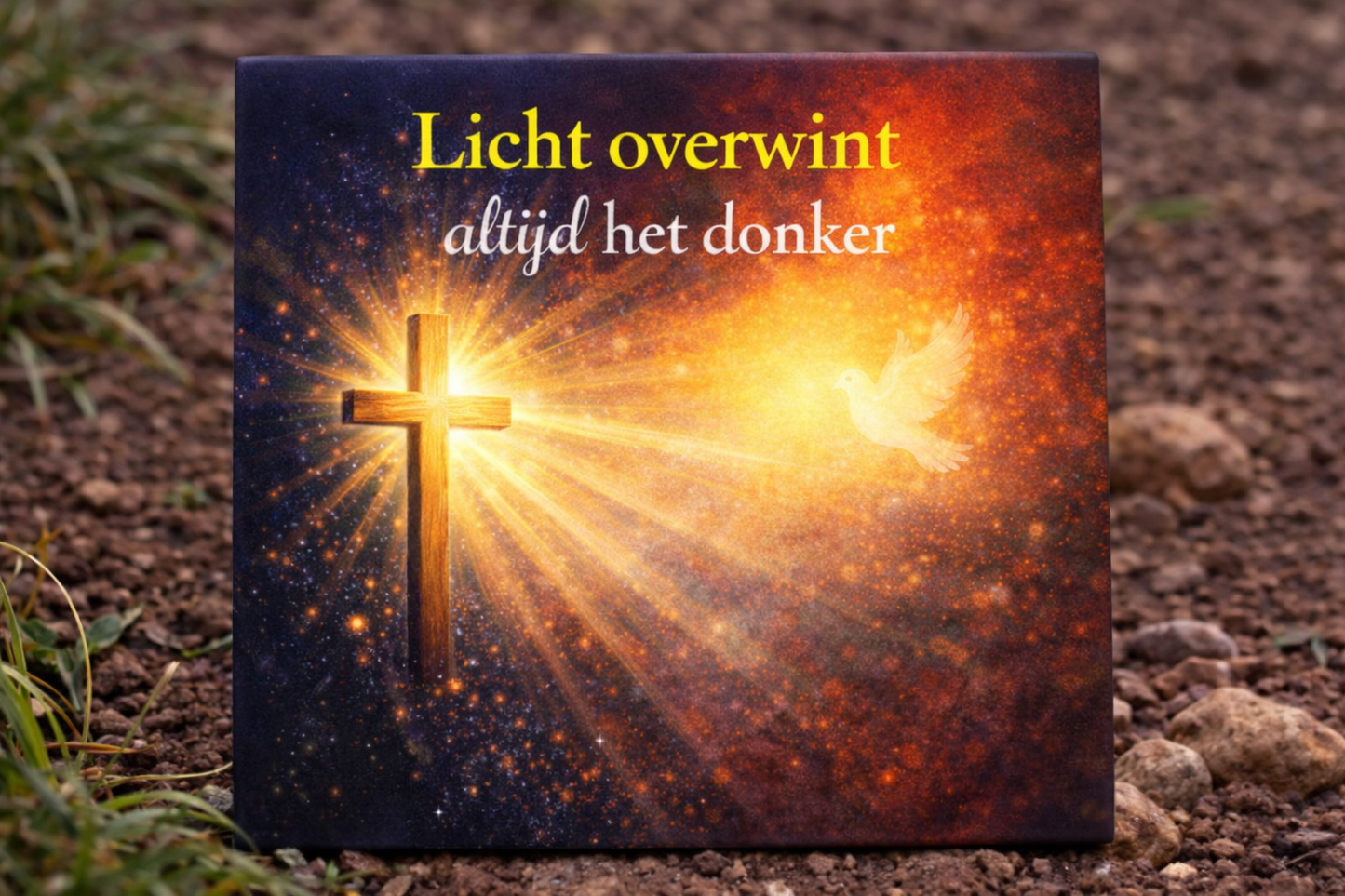 Tegeltje - Licht overwint altijd het donker