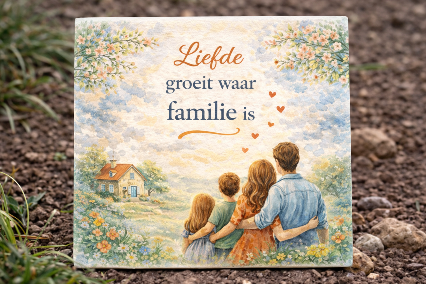 Tegeltje - Liefde groeit waar familie is