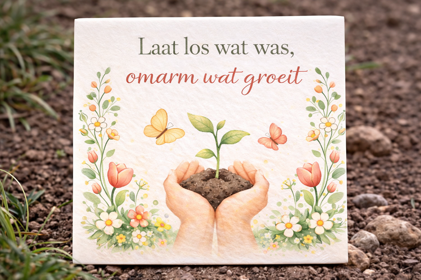 Tegeltje - Laat los wat was, omarm wat groeit