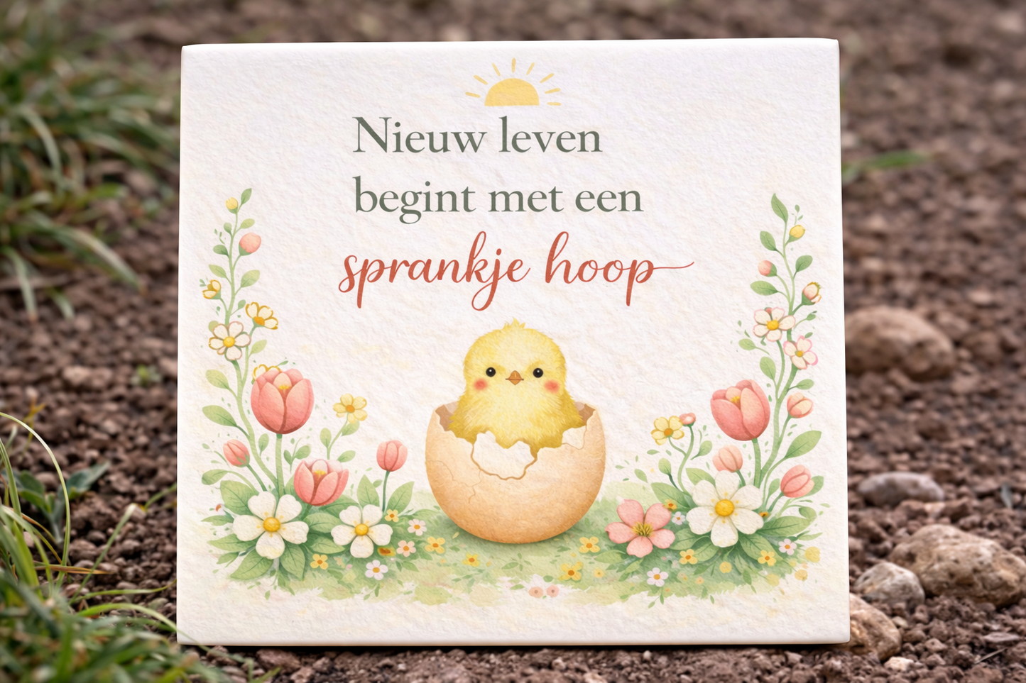 Tegeltje - Nieuw leven begint met sprankje hoop