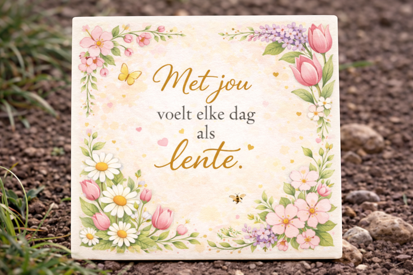 Tegeltje - Met jou voelt elke dag als lente