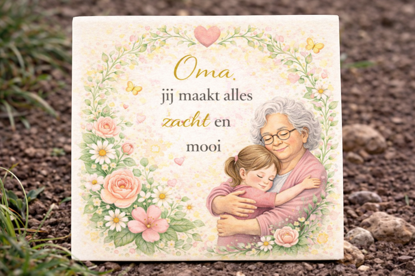 Tegeltje - Oma, jij maakt alles zacht en mooi