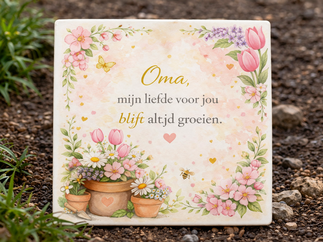 Tegeltje - Oma, jouw liefde blijft altijd groeien.