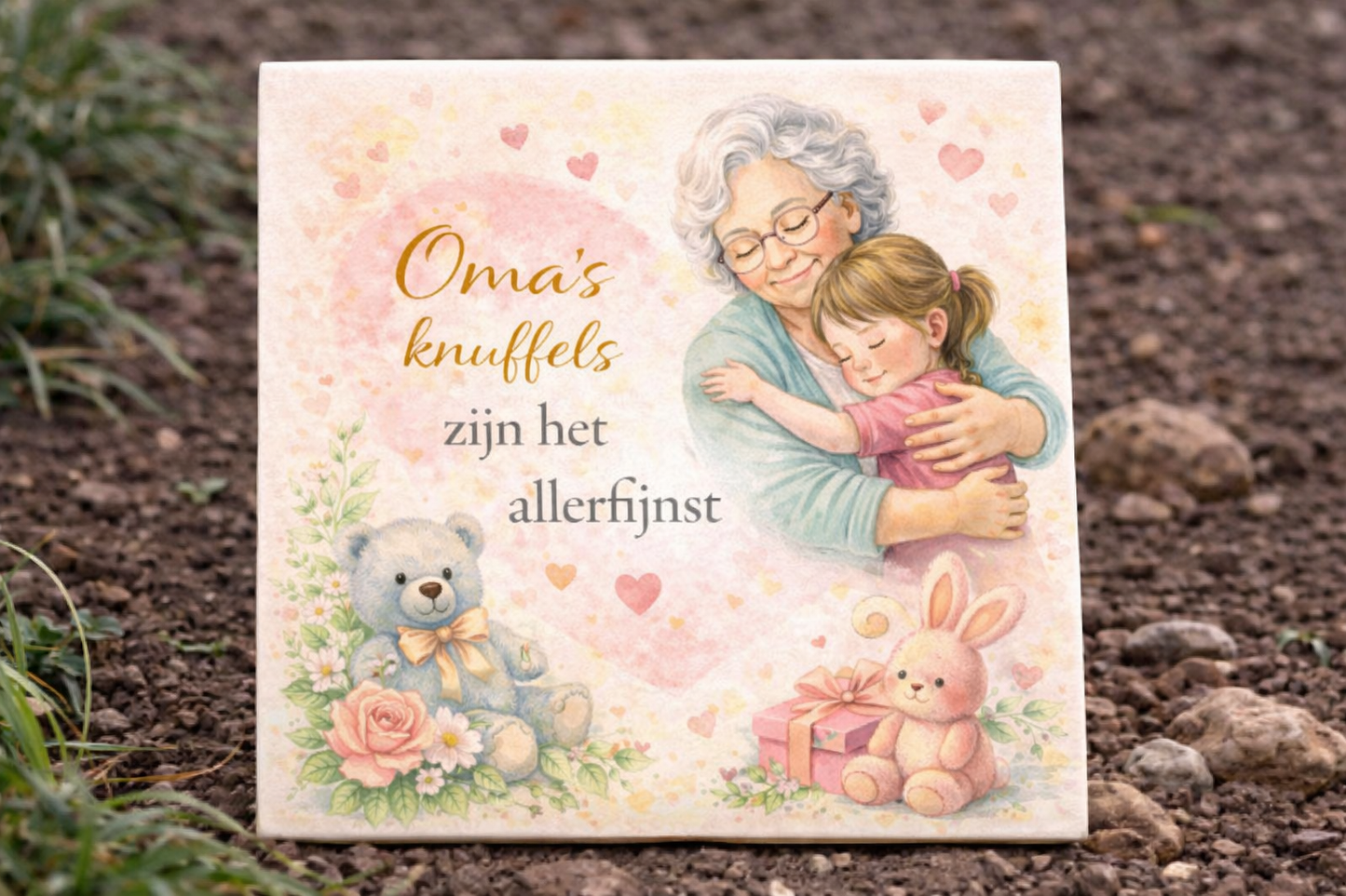 Tegeltje - Oma’s knuffels zijn het allerfijnst