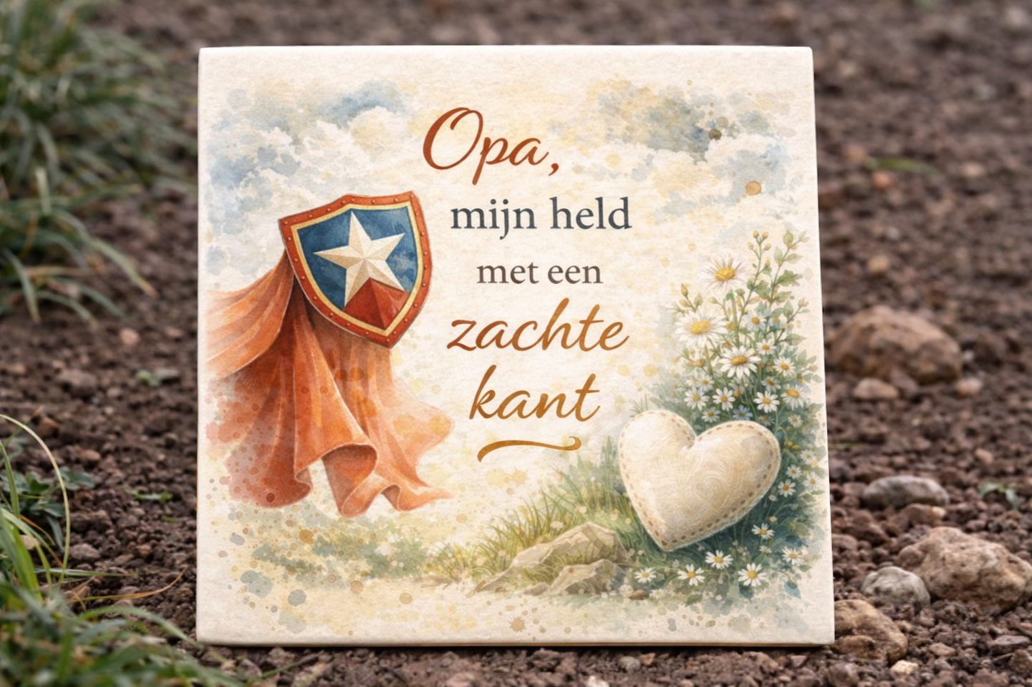 Tegeltje - Opa, mijn held met een zachte kant