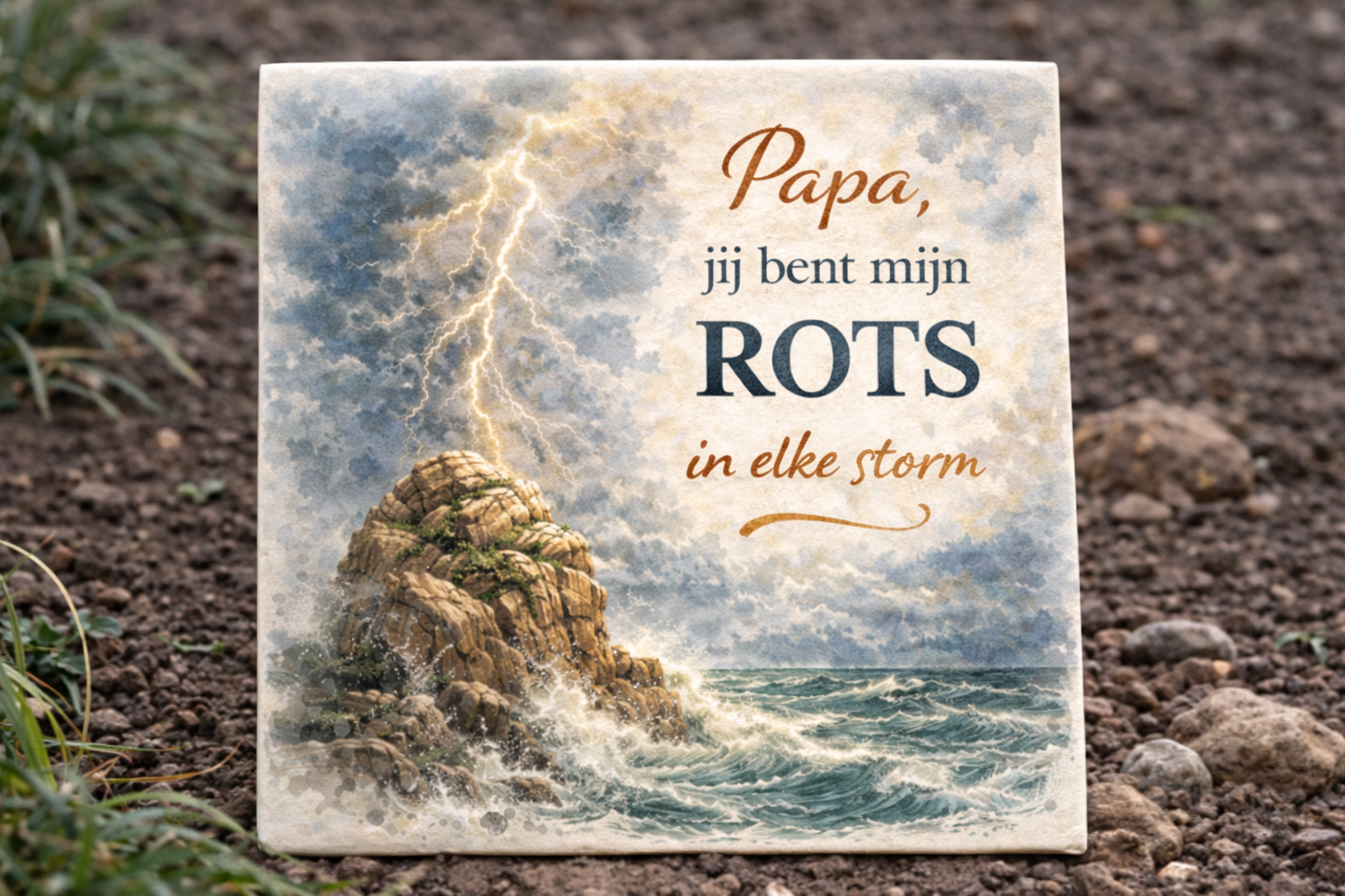 Tegeltje - Papa, jij bent mijn rots in elke storm