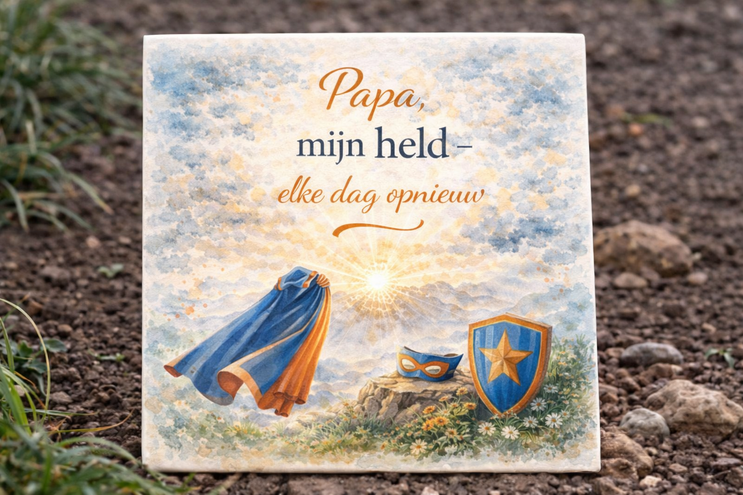 Tegeltje - Papa, mijn held – elke dag opnieuw