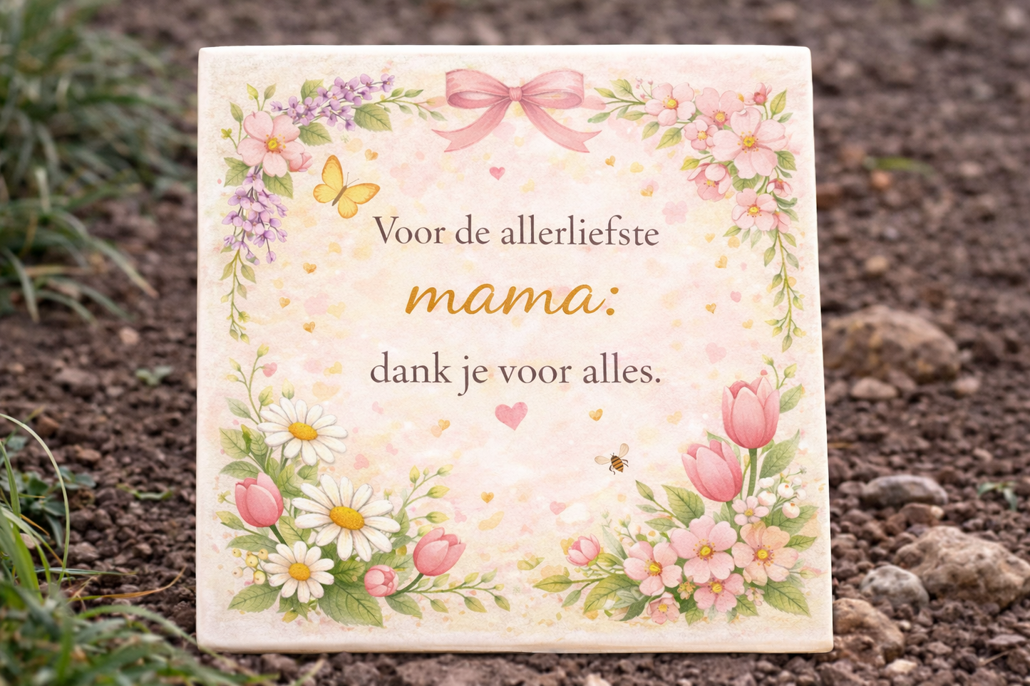 Tegeltje - Voor de allerliefste mama dank je voor alles